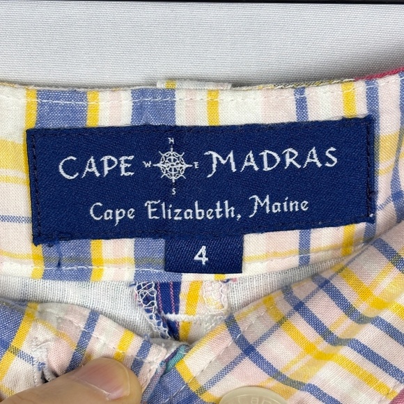 Cape Madras Women Cotton Patchwork Plaid Bermuda Shorts Sz 4 Preppy Lightweight - Picture 2 of 8
